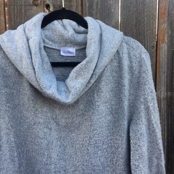 Goldspark Sweaters - GOLDSPARK grey cowlneck tunic sweater